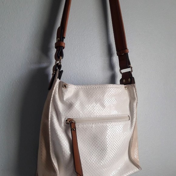 Sondra Roberts Squared Shoulder Bag White Black Multi-color Block Purse Handbag - Picture 4 of 14